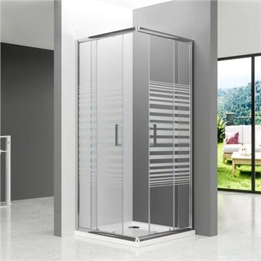 Quadratische Duschkabine mit Schiebetür