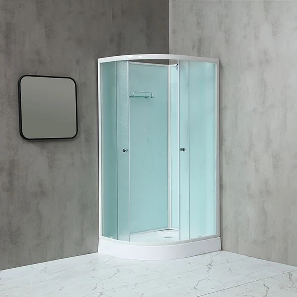 Oval Roofless Shower Cabin With Sliding Doors